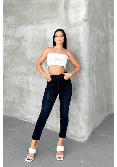HLT Jeans Yıpratmalı Blue Black Kadın Likralı Boyfriend Jean Yüksek Bel Esnek Kot Pantolon Mabel-2018 Yıpratmalı Blue Black HLT Jeans Yıpratmalı Blue Black Kadın Likralı Boyfriend Jean Yüksek Bel Esnek Kot Pantolon Mabel-2018 Yıpratmalı Blue Black