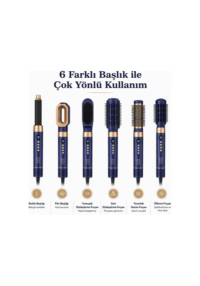 6 İn 1 - Airstyler Hava Üflemeli Saç Şekillendirici Seti, Coanda Etkili Saç Düzleştirici Ve Maşa Genel