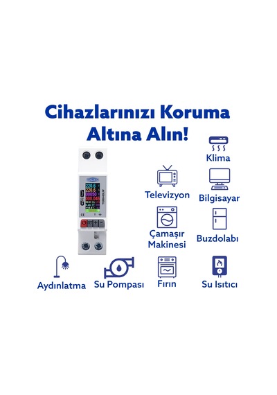 Tomzn Akıllı Kaçak Akım Rölesi Ve Voltaj Akım Koruma Rölesi 50a Wifi Özellikli Smartlife