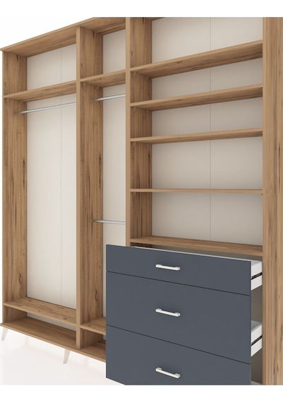 Arges Dolap 9 Raflı 3 Çekmeceli 3 Askılı 220x30x243 Çam-çam/antrasit Atlas Çam/antrasıt Arges Dolap 9 Raflı 3 Çekmeceli 3 Askılı 220x30x243 Çam-çam/antrasit Atlas Çam/antrasıt