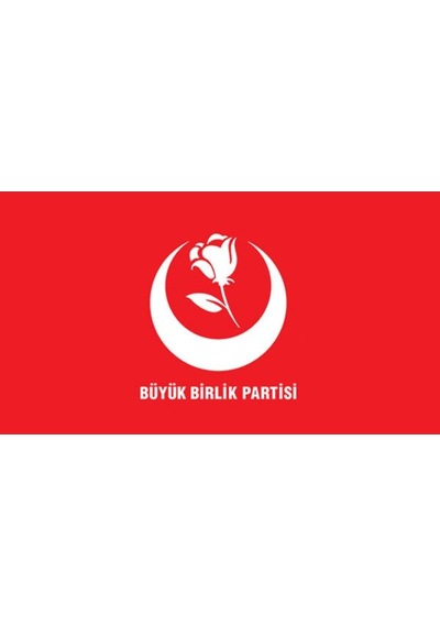 Masa Üstü Büyük Birlik Partisi Bayrağı 15X23Cm Masa Bayrağı