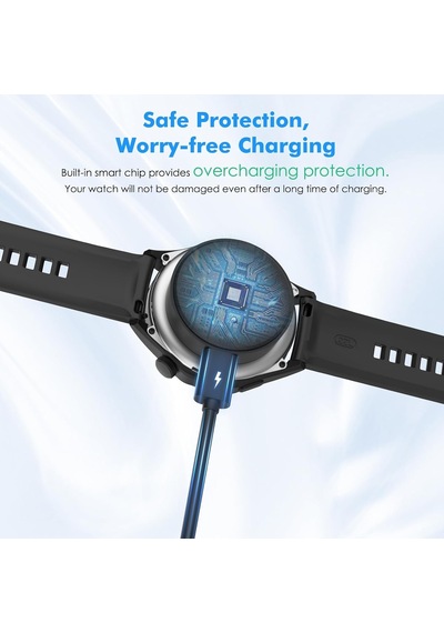 Caseonn Honor Magic Watch 2 42mm Manyetik Usb Hızlı Şarj Kablosu Siyah