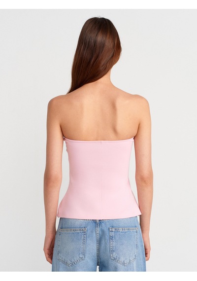 Dilvin 31860 Straplez Top-toz Pembe Toz Pembe