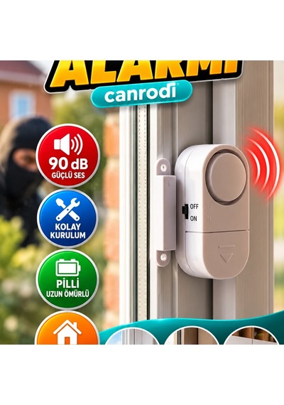 Manyetik Kapı Ve Pencere Alarmı 90 Db Sesli Kolay Kurulumlu Güvenlik Sensörü