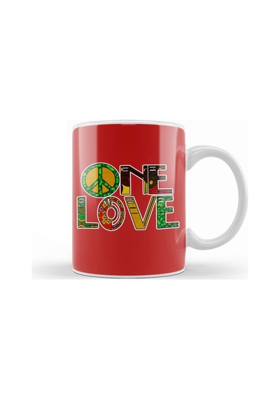 Peace Barış Simge One Love Rasta Kupa Bardak Porselen Karışık