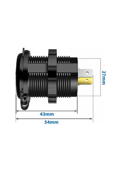 12V Dual USB Araç Şarj Soketi 5V 1A 2.1A Çift USB Ledli Su Geçirmez Şarj Adaptörü Oto