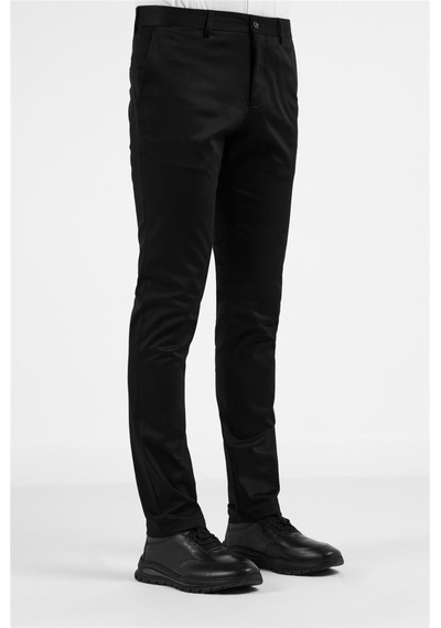 İmza Siyah Yan Cep Casual Slim Fit Pamuklu Chino Pantolon 1003255172 Siyah