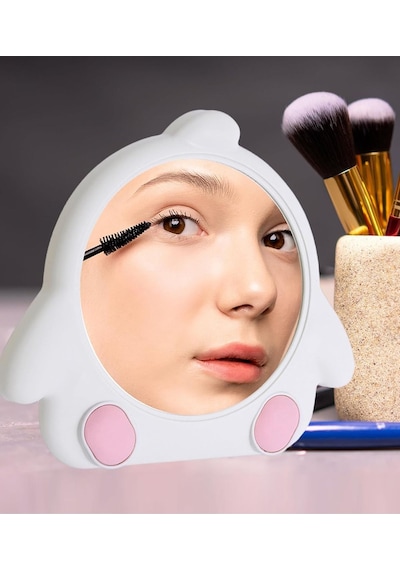 Caş Dekorasyon Beyaz Renk Penguen Model Masa Aynası Beyaz