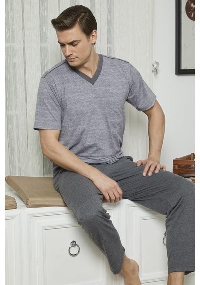 Kly 7557 Erkek V Yaka Pijama Takım 001