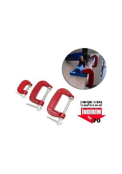 Çelik Demir Işkence G Tipi Mengene 3 Boy 10 MM 8 MM 5 MM 3 Lü Set