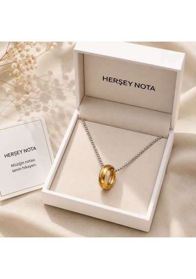 Lord Of The Rings Sırlar Yüzüğü Gold Kolye Güç Yüzüğü Temalı Paslanmaz Çelik Zincirli Unisex Kolye Altın - Gümüş