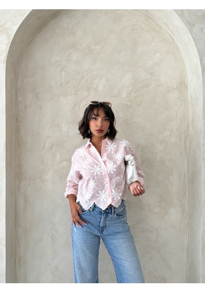 Verymoda Nakışlı Gömlek F1932 Pembe