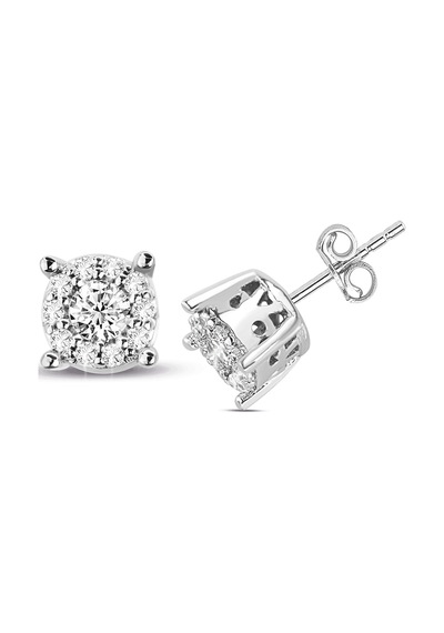 0.30 Ct. Modern Tasarım Coronet Tektaş Küpe