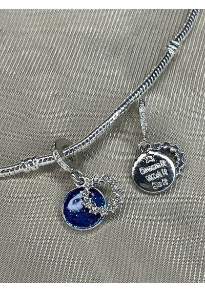 İlham Verici Yıldızlar Sallantılı Charm Gümüş