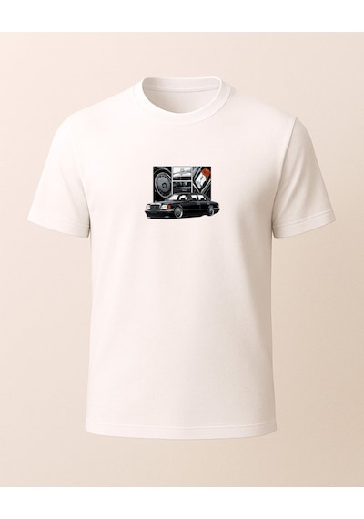 Mersedes Baskılı T-shirt Beyaz