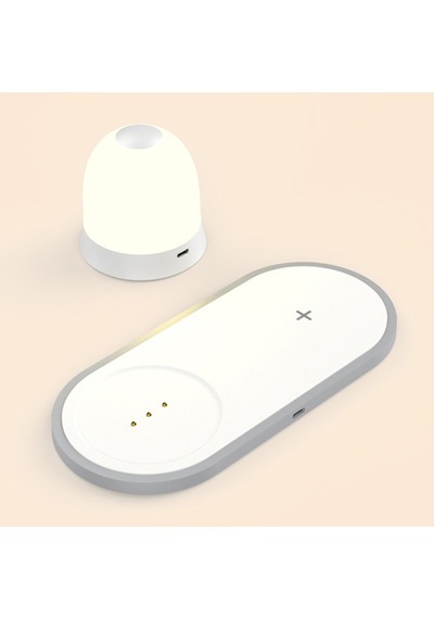 Kablosuz Wireless Şarj Cihazı+Gece Lambası-Beyaz