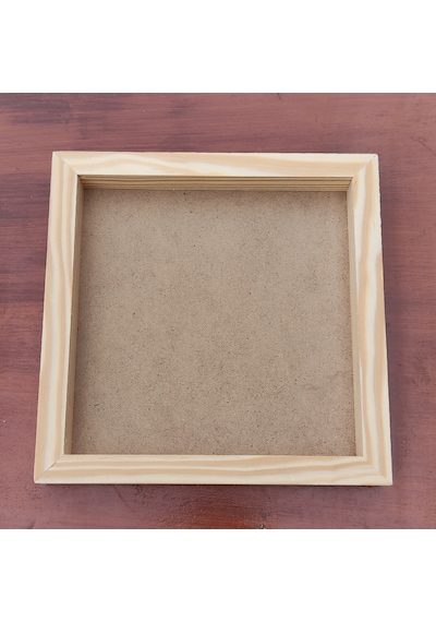 35x35cm Ham Ahşap Çerçeveli Pano Camsız - Arkalık Sabit