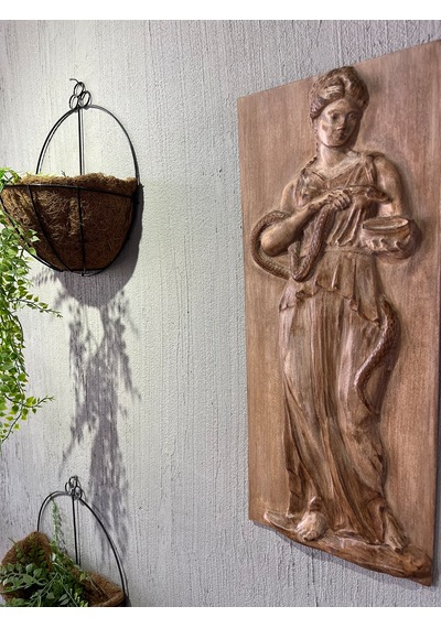 Store Hygieia Şifa Tanrıçası Ahşap Oyma Tablo Mitolojik