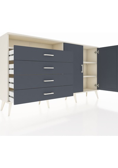 Arges Konsol 3 Raflı 4 Çekmeceli 2 Kapaklı 176x30x99 Aytaşı-antrasit Antrasıt/antrasıt - Aytası Arges Konsol 3 Raflı 4 Çekmeceli 2 Kapaklı 176x30x99 Aytaşı-antrasit Antrasıt/antrasıt - Aytası