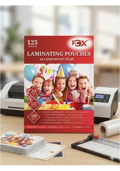 Fcx Laminasyon Filmi Parlak A4 125mic 100'lü