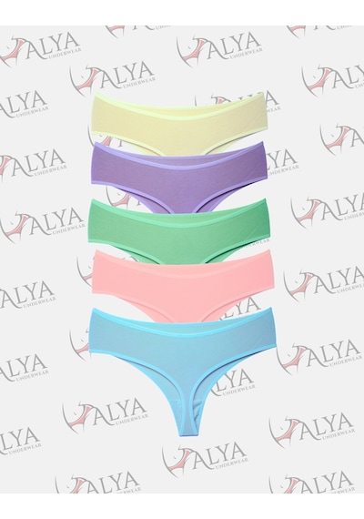 Alya Underwear Kadın Külot Yüksek Bel Tanga, Toparlayıcı - 2 Siyah, 1 Beyaz, 2 Ten S, M, L, Xl, 2xl - 5 Adet Multicolor-p15