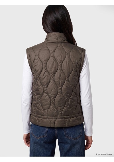 Lcw Vision Kahverengi Kapitone Oversize Kadın Şişme Yelek