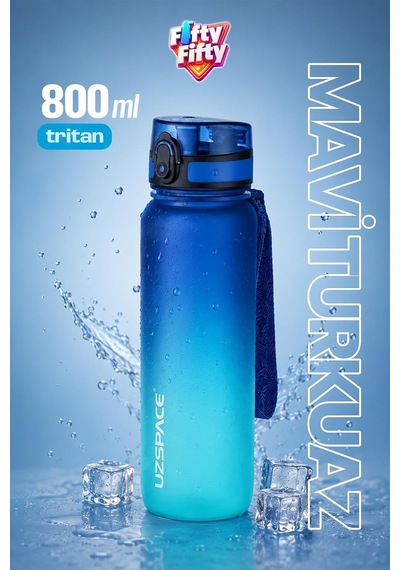 800ml -yeni Ebat-çift Renk Softtouch Tritan Su Matarası Diğer