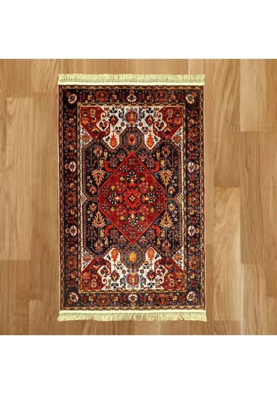 Madalyonlu Etnik Desenli 160 X 230 Cm Dijital Baskı Halı Kahverengi