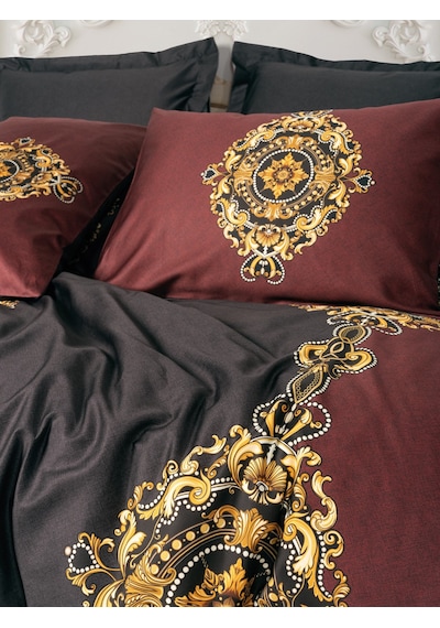 Cotton Box Palace Saten Çift Kişilik Nevresim Takımı Ebren Antrasit