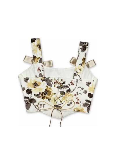 L'aura Corset Çiçek Desenli Bayan Korse Büstiyer Çok Renkli