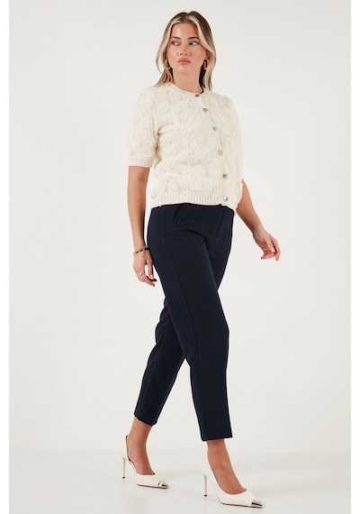 Lela Regular Fit Yüksel Bel Düz Paça Havuç Bayan Pantolon 68350109 Lacivert