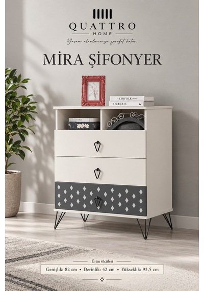 Mira 3 Çekmeceli Şifonyer Beyaz