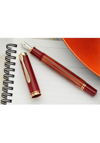Pelikan Souveran M600 Dolma Kalem Tortoiseshell-Red F Uç 815840