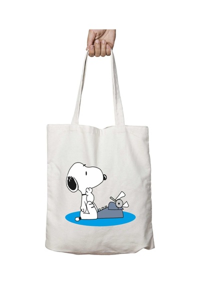Art Hediye Snoopy-vector-png İki Tarafı Kalıcı Baskılı Yıkanabilir Okul Plaj Omuz Bez Çantası Çok Renkli