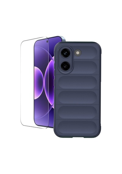 Teleplus Xiaomi X8 Pro 5g Kılıf Etnik Kamera Korumalı Kılıf + Nano Ekran Koruyucu Lacivert