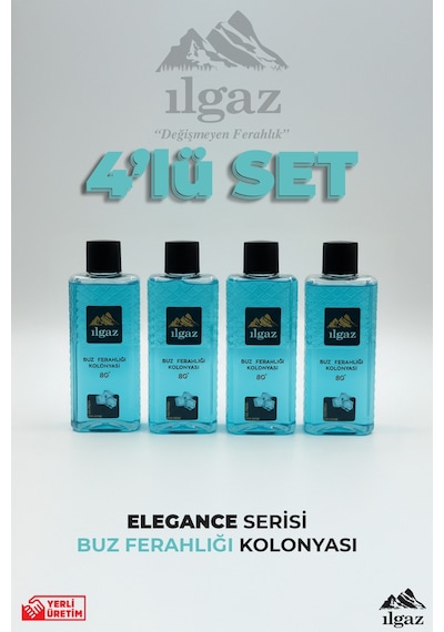 Ilgaz Buz Ferahlığı Kolonyası 4'lü Set 80 Derece 400 Ml Elegance Series
