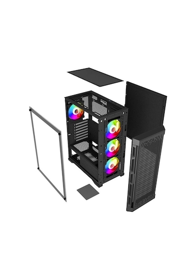 Powerboost PB-PS7840B 600 W Oyuncu Mid-Tower Bilgisayar Kasası