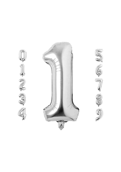 1 Bir Rakam Gümüş Folyo Balon 34" Inc 76 CM