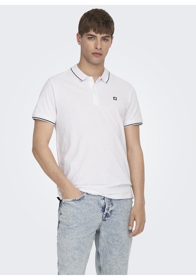 Only & Sons Erkek Beyaz Onsfletcher Life Slim Ss Polo Tişört - 22024827