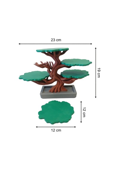 Bonsai Ağacı Bardak Altlığı Set 5'li Dekoratif Yaprak Bardak Altlığı Stand - Modern Mutfak Aksesuar Diğer