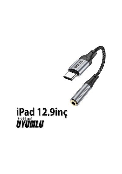 Apple Uyumlu iPad  12.9inç 3. 4. 5. 6. Nesil Kulaklık Dönüştürücüsü Type-c Çevirici