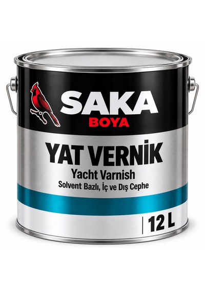 Saka Boya Yat Vernik 12 L Ahşap Yüzeyler İçin Koruyucu Şeffaf Vernik