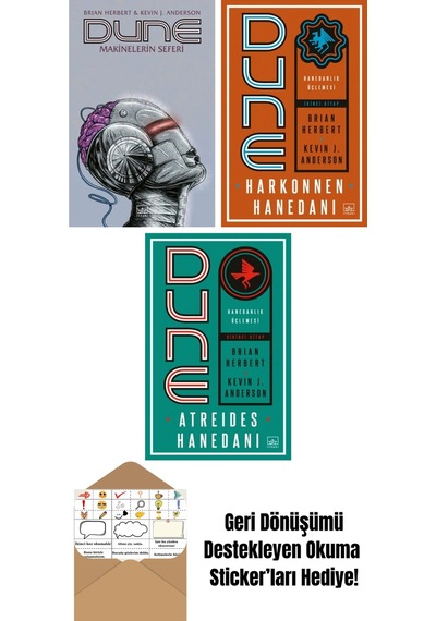 Dune: Makinelerin Seferi + Dune: Harkonnen Hanedanı Hanedanlık Üçlemesi İkinci Kitap + Dune: Atreides Hanedanı Hanedanlık Üçlemesi Birinci Kitap