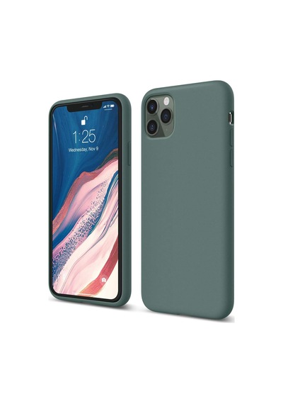 Apple   Uyumlu   iPhone 11 Pro Kılıf First Silikon - Koyu Yeşil