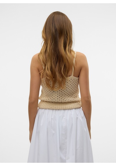 Vero Moda Ekru Kadın Kazak Vmregına Sl V-neck Top Krem