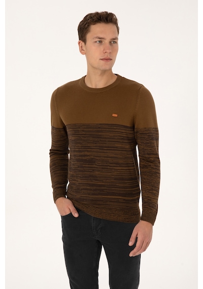 U.S. Polo Assn. Erkek Slim Fit Bisiklet Yaka Haki Kazak 50314970-VR027
