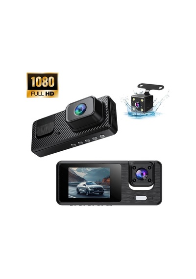 Çeşithane 3 Kameralı Araç İçi Kamera 1080p Ön Arka İç Kayıt Gece Görüşlü Dash Cam