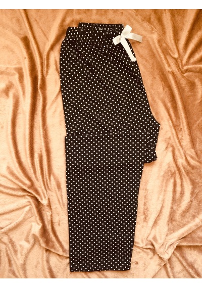 Cepsiz Viskon Yazlık Kadın Pijama Altı V41 Siyah