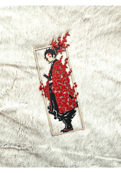 Demon Slayer Tanjiro Kitap Ayracı - Güç Kararlılık Teması Taşıyan Anime Aksesuarı