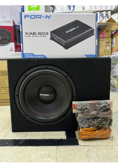 Paket Set 30 CM Bass 1200 Wat Forx 4 Kanallı Anfi Kablo Seti